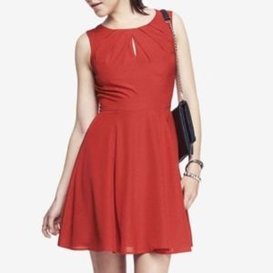 Express Keyhole Sleeveless Fit & Flare Dress